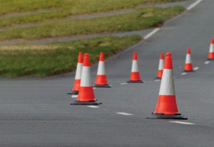 Traffic Cones on road